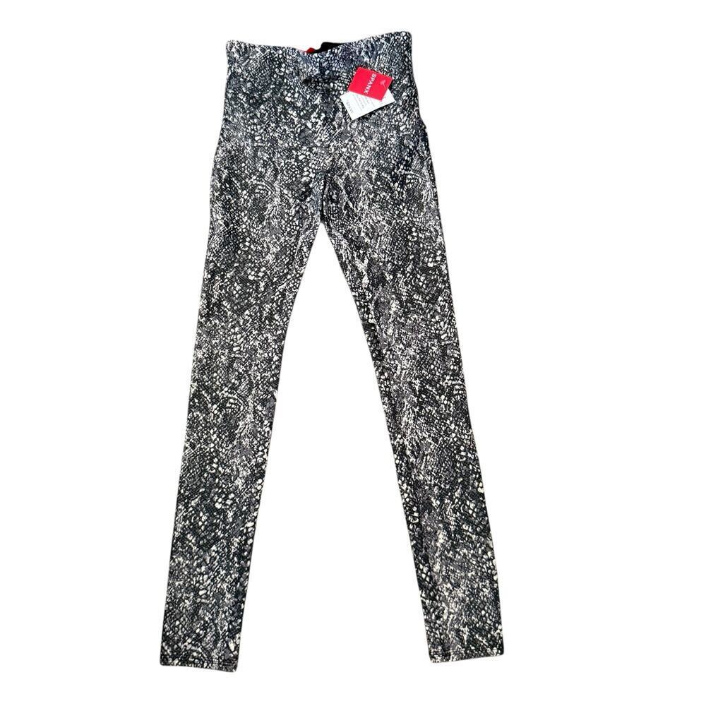 Spanx Faux Leather Grey Snake Shine Legging Athleisure Casual Women Pant Small - Picture 4 of 8